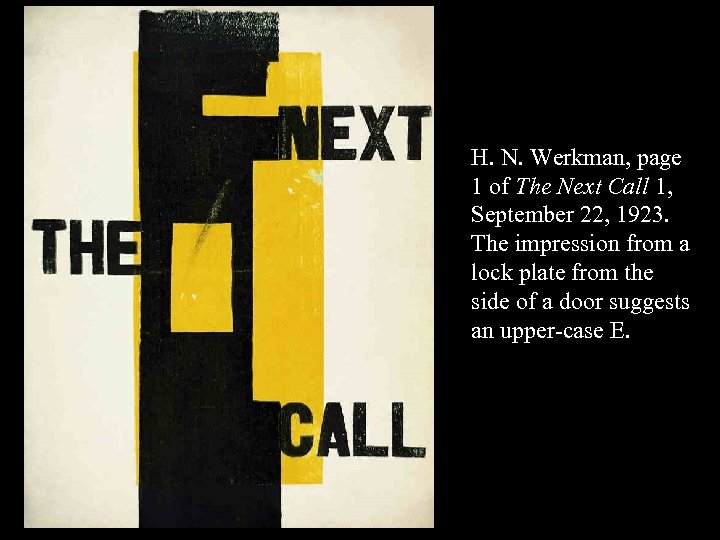 16 -52 H. N. Werkman, page 1 of The Next Call 1, September 22,