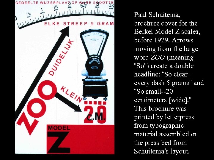 16 -55 Paul Schuitema, brochure cover for the Berkel Model Z scales, before 1929.