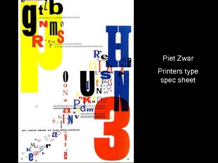 Piet Zwar Printers type spec sheet 