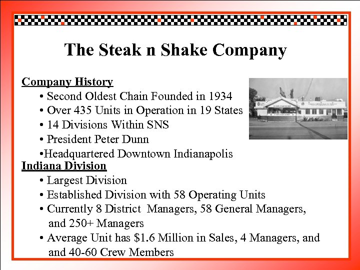 Click Steak n Shake Company The to edit Master title style Company History •