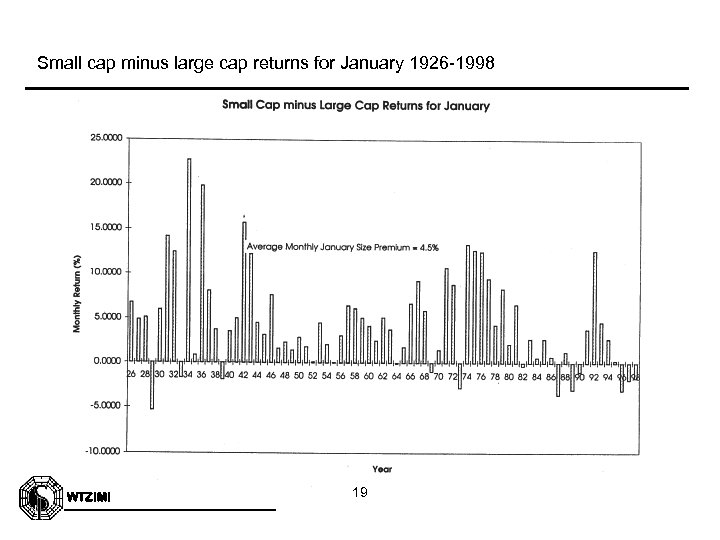 Small cap minus large cap returns for January 1926 -1998 WTZIMI 19 