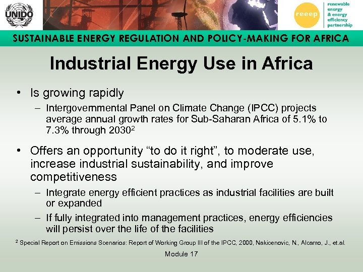 SUSTAINABLE ENERGY REGULATION AND POLICY-MAKING FOR AFRICA Industrial Energy Use in Africa • Is