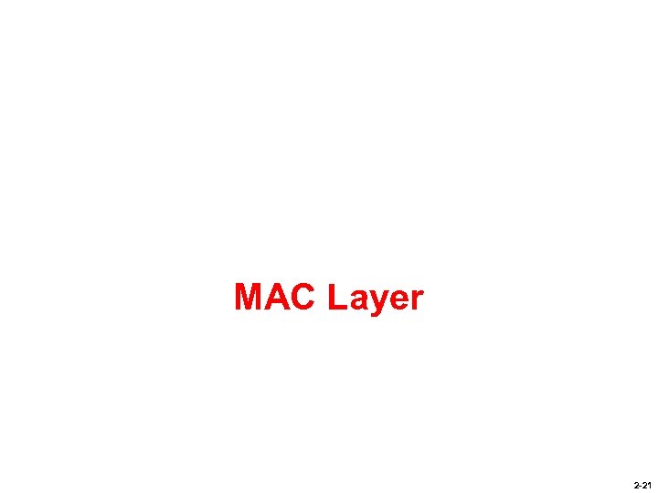 MAC Layer 2 -21 