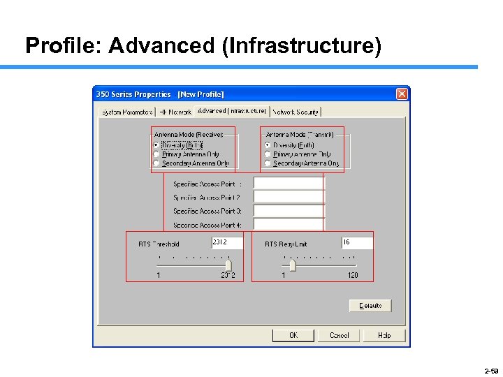 Profile: Advanced (Infrastructure) 2 -59 