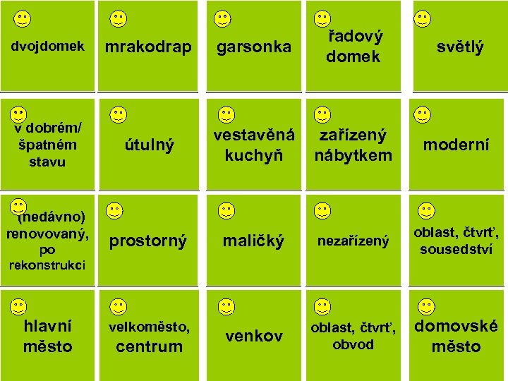 semidvojdomek detached house indobrém// v good špatném bad stavu condition (nedávno) (recently) renovovaný, po