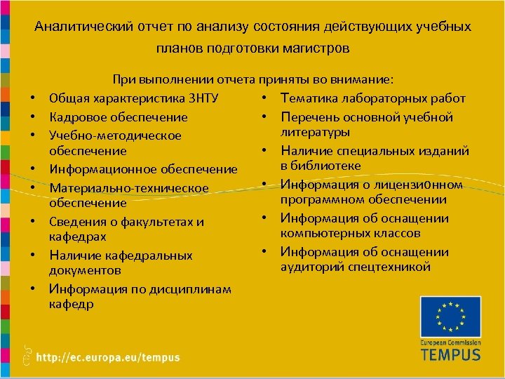 Аналитический отчет по анализу состояния действующих учебных планов подготовки магистров Practice oriented Master Programmes