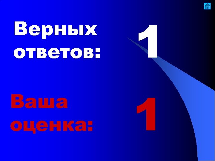 Верных ответов: 1 Ваша оценка: 1 