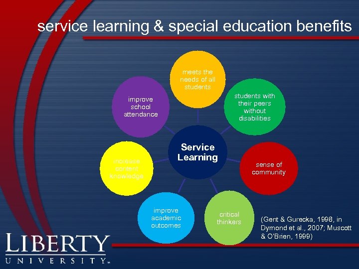 service learning & special education benefits meets the needs of all students with their