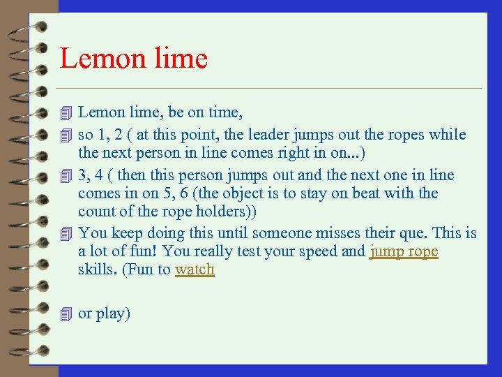 Lemon lime 4 Lemon lime, be on time, 4 so 1, 2 ( at