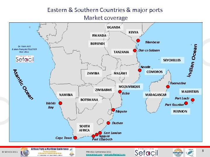 Eastern & Southern Countries & major ports Market coverage UGANDA KENYA RWANDA Mombasa BURUNDI