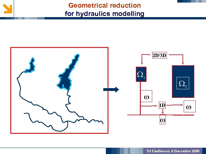 Geometrical reduction for hydraulics modelling GEOMETRIC PREPROCSSING 2 D/3 D W 1 MODEL VALIDATION