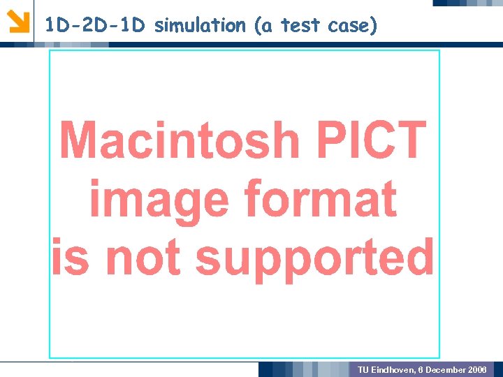 1 D-2 D-1 D simulation (a test case) GEOMETRIC PREPROCSSING MODEL VALIDATION OUTCOME TU