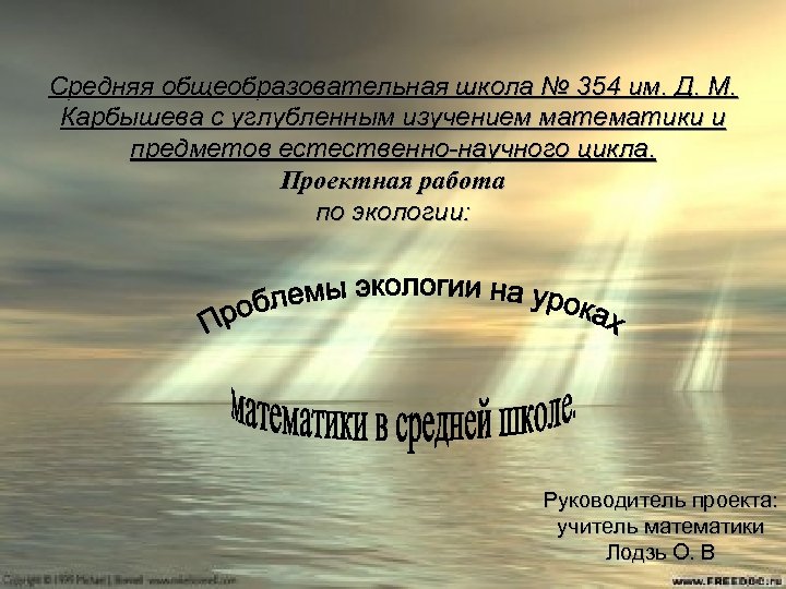 Средняя общеобразовательная школа № 354 им. Д. М. Карбышева с углубленным изучением математики и
