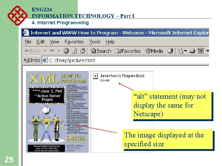 ENG 224 INFORMATION TECHNOLOGY – Part I 4. Internet Programming “alt” statement (may not