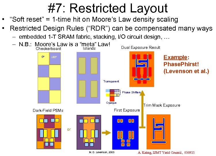 #7: Restricted Layout • “Soft reset” = 1 -time hit on Moore’s Law density