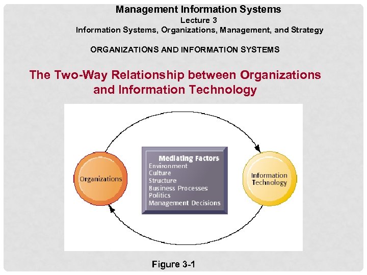 Management Information Systems Lecture 3 Information Systems, Organizations, Management, and Strategy ORGANIZATIONS AND INFORMATION