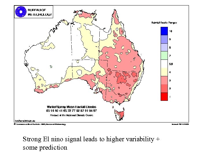 Strong El nino signal leads to higher variability + some prediction 