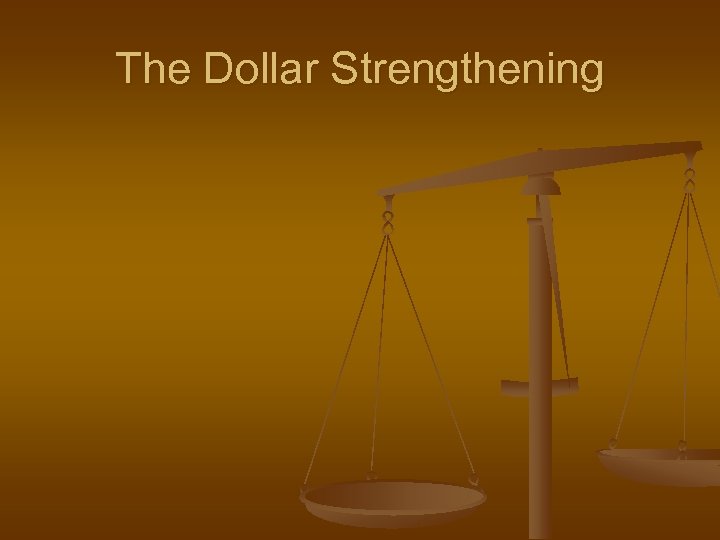 The Dollar Strengthening 