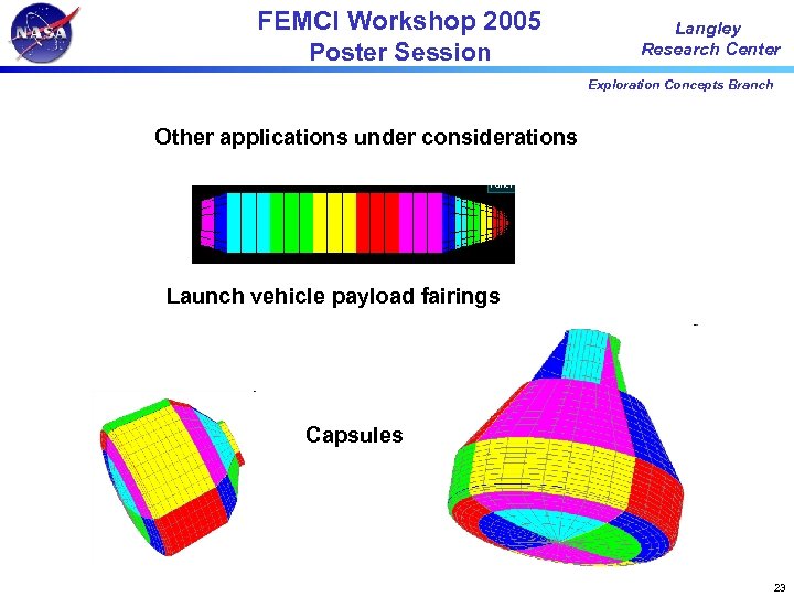 FEMCI Workshop 2005 Poster Session Langley Research Center Exploration Concepts Branch Other applications under