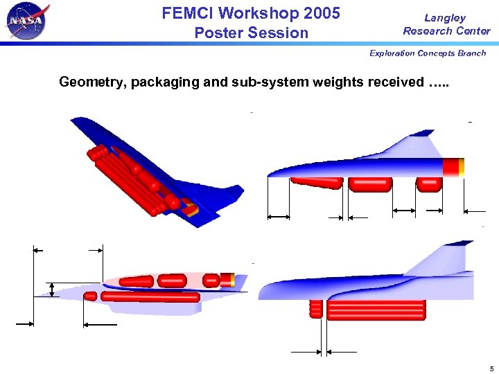 FEMCI Workshop 2005 Poster Session Langley Research Center Exploration Concepts Branch Geometry, packaging and