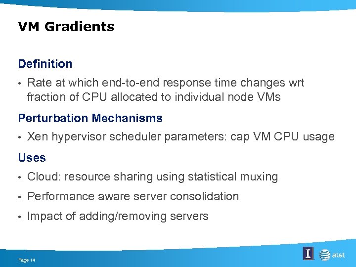 VM Gradients Definition • Rate at which end-to-end response time changes wrt fraction of