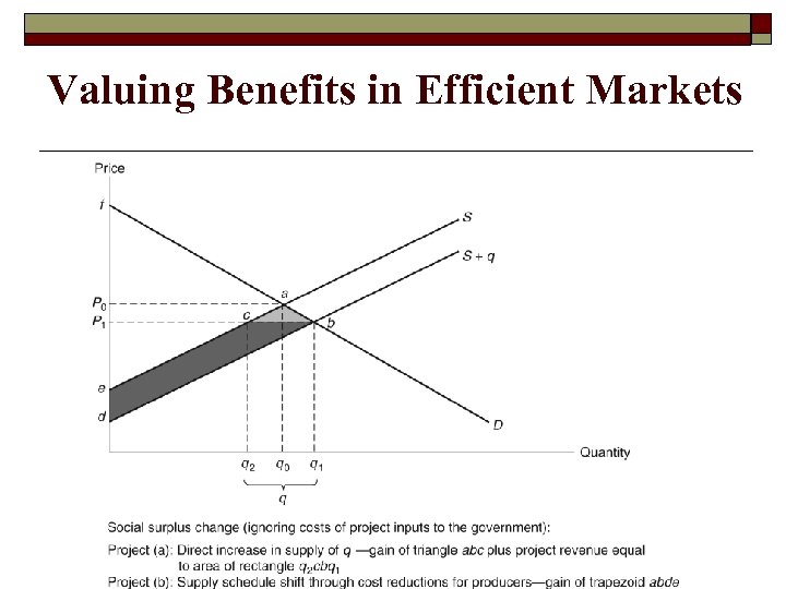 Valuing Benefits in Efficient Markets 