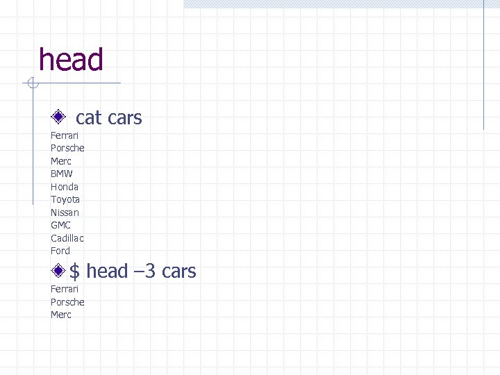 head cat cars Ferrari Porsche Merc BMW Honda Toyota Nissan GMC Cadillac Ford $