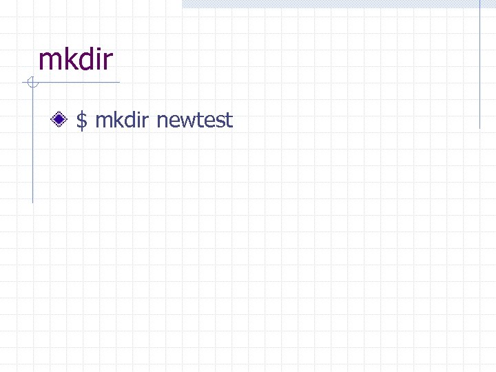 mkdir $ mkdir newtest 