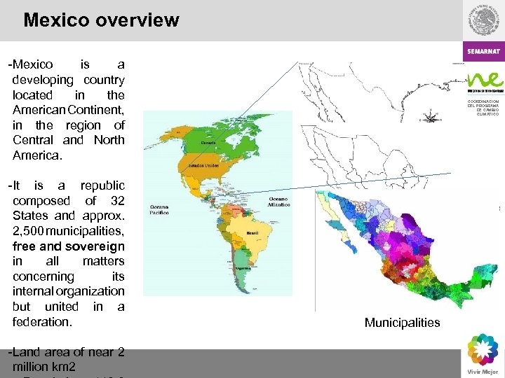 Mexico overview - Mexico is a developing country located in the American Continent, in