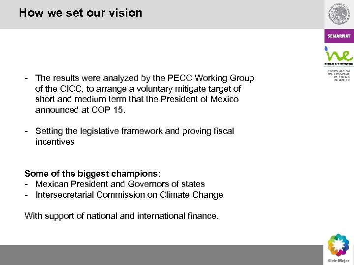 How we set our vision - The results were analyzed by the PECC Working