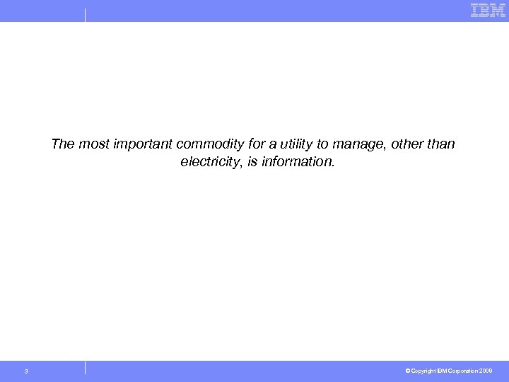 The most important commodity for a utility to manage, other than electricity, is information.