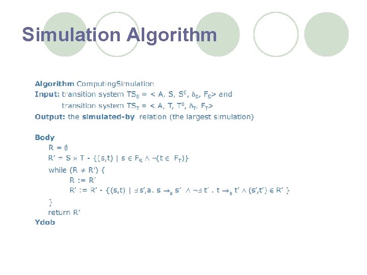 Simulation Algorithm 