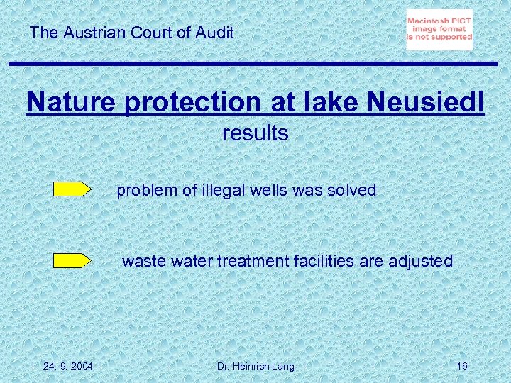 The Austrian Court of Audit Nature protection at lake Neusiedl results problem of illegal