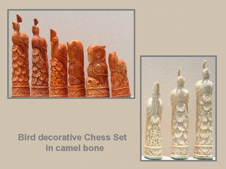 Bird decorative Chess Set in camel bone 