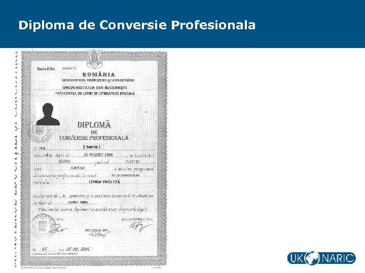 Diploma de Conversie Profesionala 