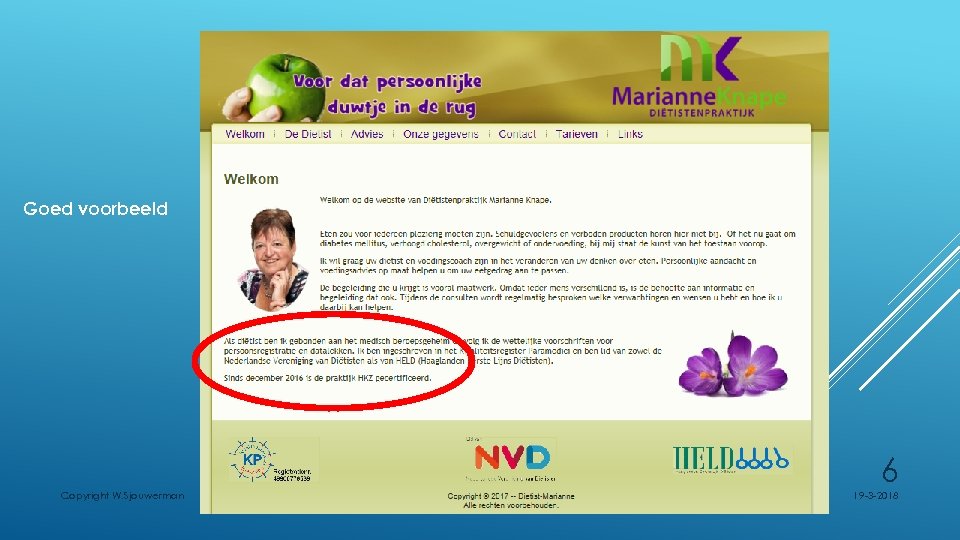 Goed voorbeeld 6 Copyright W. Sjouwerman 19 -3 -2018 