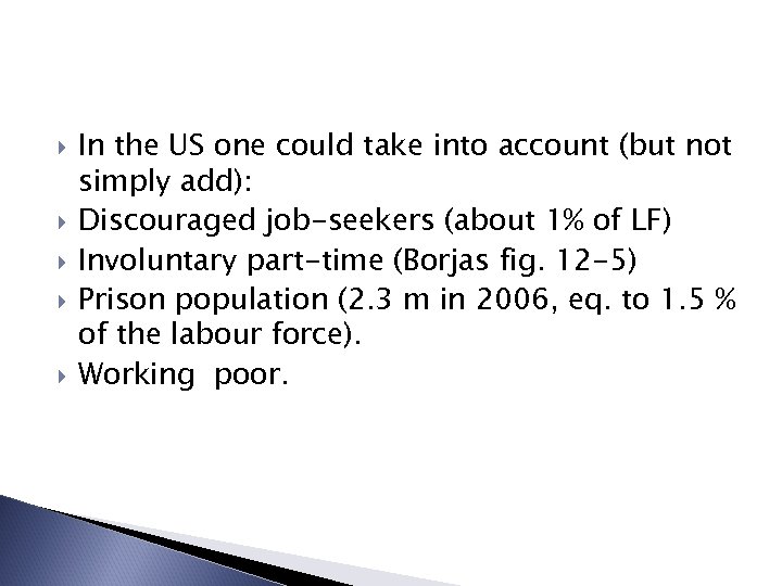  In the US one could take into account (but not simply add): Discouraged