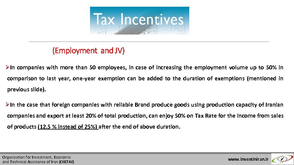 (Employment and JV) ØIn companies with more than 50 employees, in case of increasing