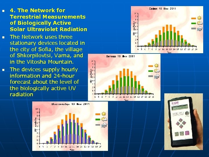n n n 4. The Network for Terrestrial Measurements of Biologically Active Solar Ultraviolet