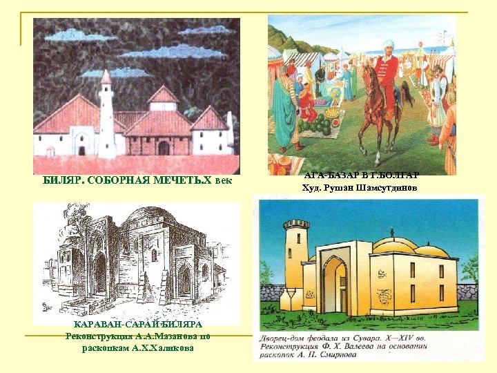  БИЛЯР. СОБОРНАЯ МЕЧЕТЬ. X век КАРАВАН-САРАЙ БИЛЯРА Реконструкция А. А. Мазанова по раскопкам