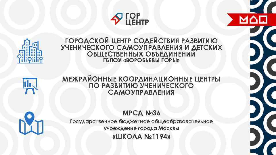 ГОРОДСКОЙ ЦЕНТР СОДЕЙСТВИЯ РАЗВИТИЮ УЧЕНИЧЕСКОГО САМОУПРАВЛЕНИЯ И ДЕТСКИХ ОБЩЕСТВЕННЫХ ОБЪЕДИНЕНИЙ ГБПОУ «ВОРОБЬЕВЫ ГОРЫ» МЕЖРАЙОННЫЕ