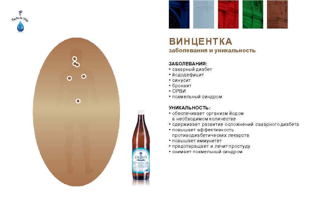 ВИНЦЕНТКА заболевания и уникальность ЗАБОЛЕВАНИЯ: • сахарный диабет • йододефицит • синусит • бронхит