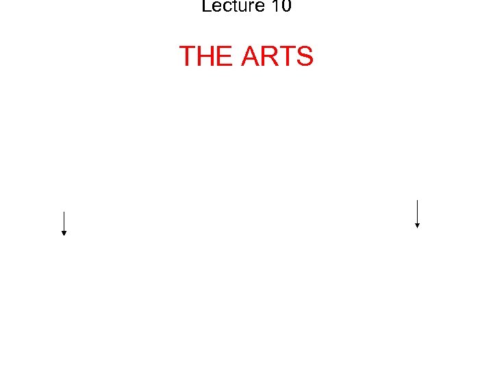 Lecture 10 THE ARTS 