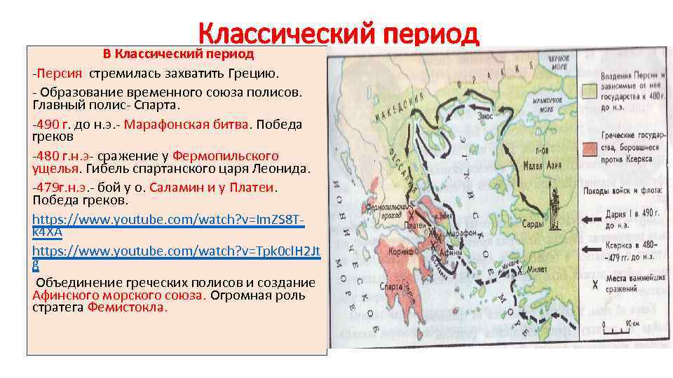 Классический период В Классический период -Персия стремилась захватить Грецию. - Образование временного союза полисов.