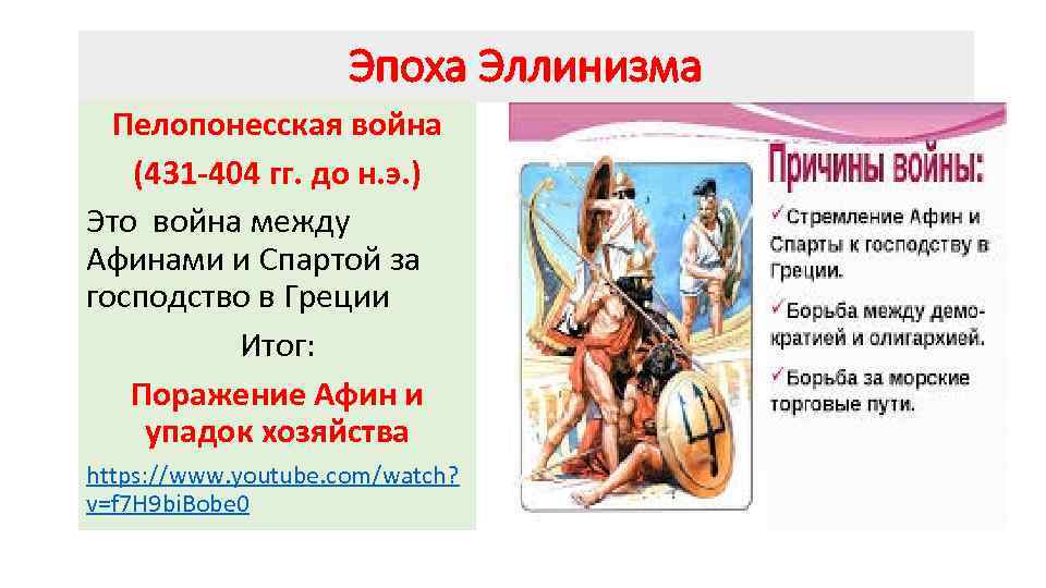 Эпоха Эллинизма Пелопонесская война (431 -404 гг. до н. э. ) Это война между