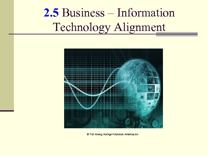 2. 5 Business – Information Technology Alignment © Toh Kheng Ho/Age Fotostock America, Inc