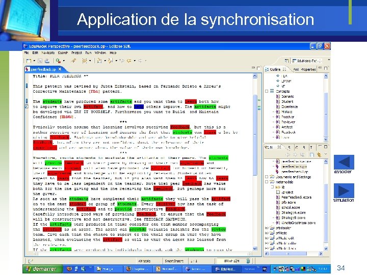 Application de la synchronisation associer simulation 34 