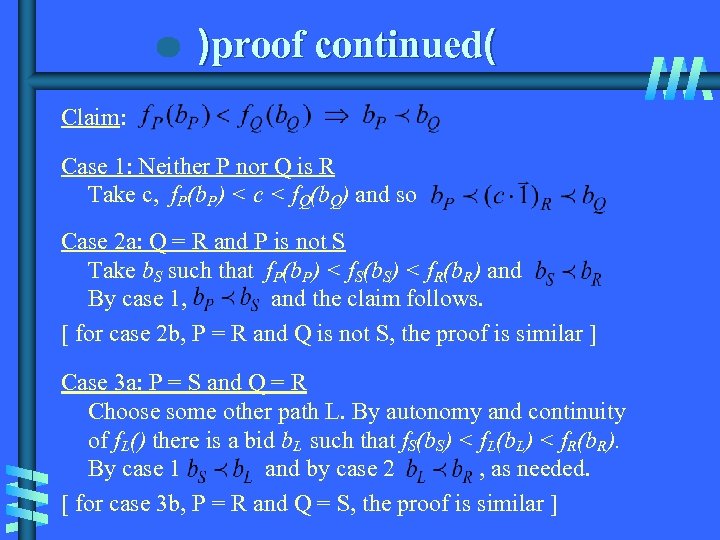 )proof continued( Claim: Case 1: Neither P nor Q is R Take c, f.