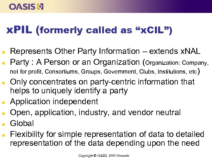 x. PIL (formerly called as “x. CIL”) n n n n Represents Other Party