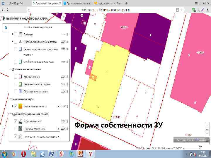Форма собственности ЗУ 